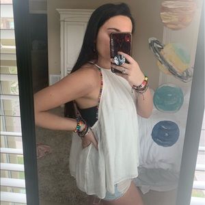 White textured tank top